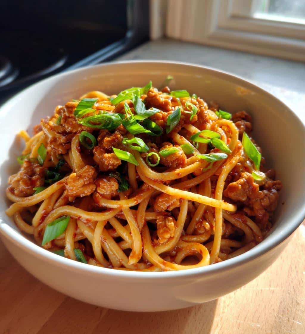 ground chicken sweet chili noodles - detail 1