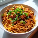 ground chicken sweet chili noodles