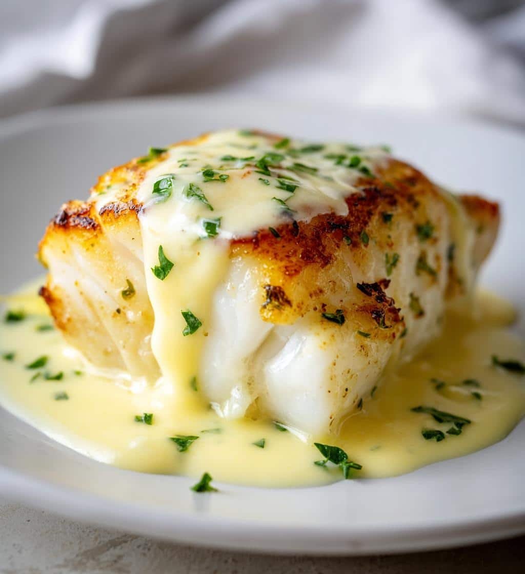 25-Minute Halibut with Zesty Lemon Beurre Blanc - Heavenly Bite 3 halibut with zesty lemon beurre blanc - detail 1