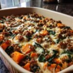 healthy sweet potato and ground turkey bake