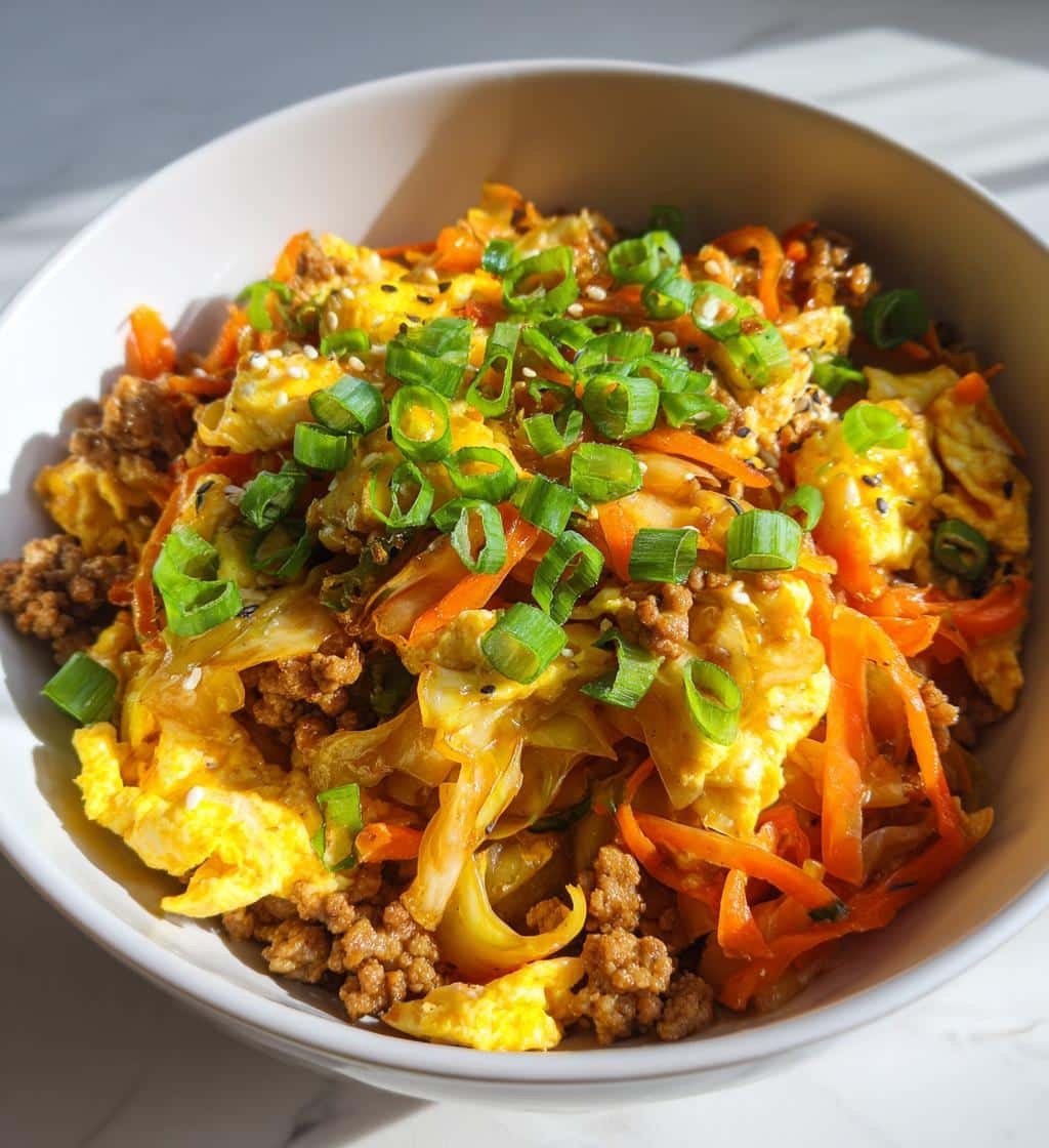 high protein egg roll in a bowl - detail 1