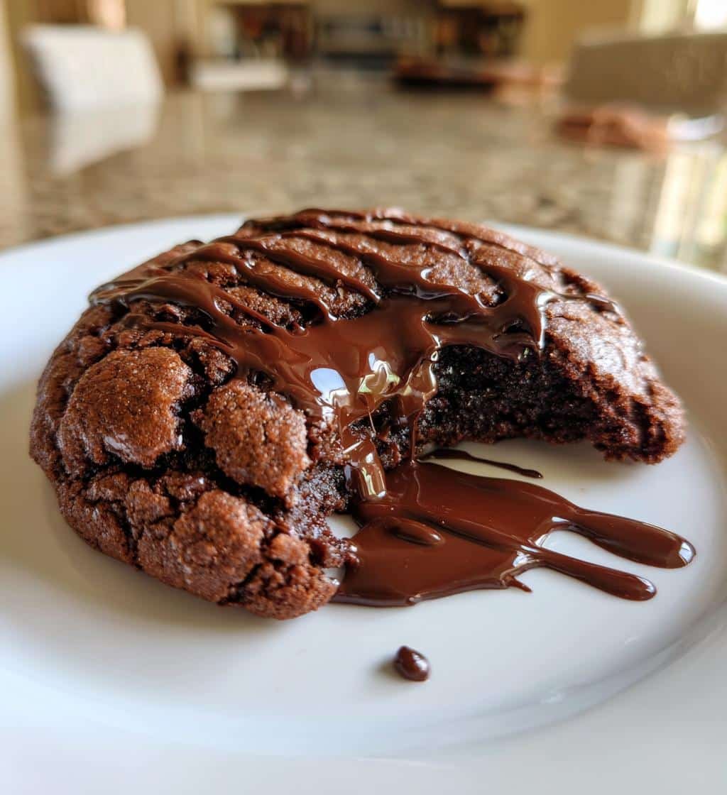 indulgent gooey chocolate ganache cookies - detail 1