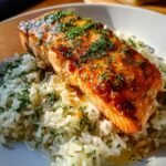 irresistible baked salmon with dill rice lemon honey glaze