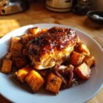 irresistible maple glazed chicken with sweet potatoes