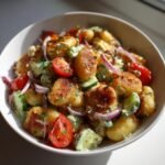 knuspriger gnocchi salat mit joghurt dressing