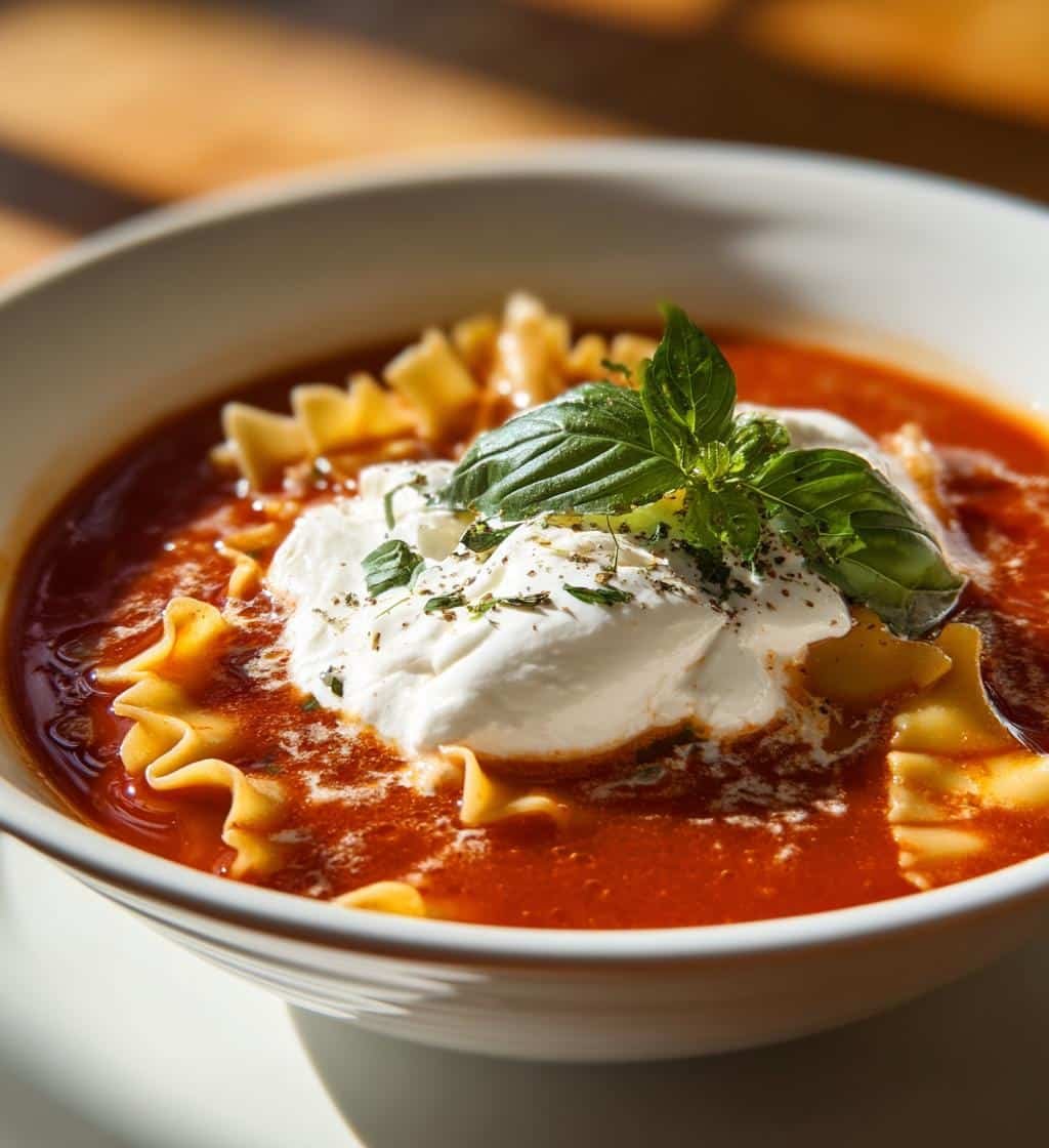 lasagna soup with ricotta - detail 1