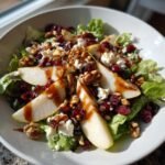 pear walnut salad with cranberries and goat cheese