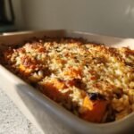 rice and bean casserole with sweet potatoes
