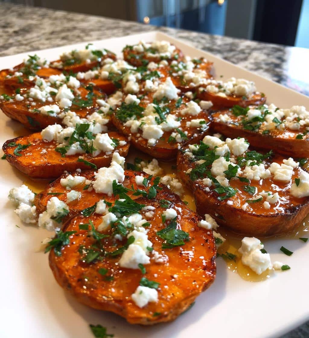 roasted sweet potato rounds with honey feta 2 - detail 1
