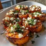 roasted sweet potato rounds with honey feta 2