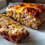 savory juicy baked cheeseburger meatloaf