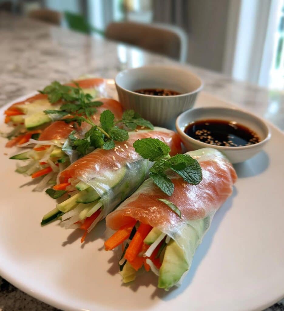 smoked salmon spring rolls recipe