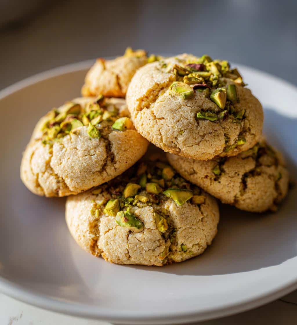 soft chewy pistachio cookies - detail 1