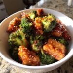 spicy sweet honey sriracha chicken broccoli bowls