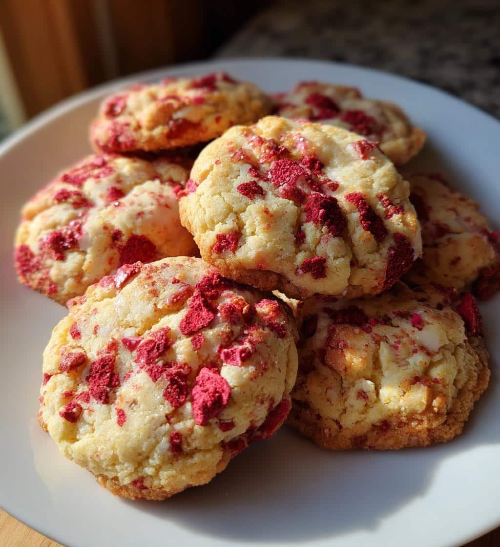strawberry crunch cookies - detail 1
