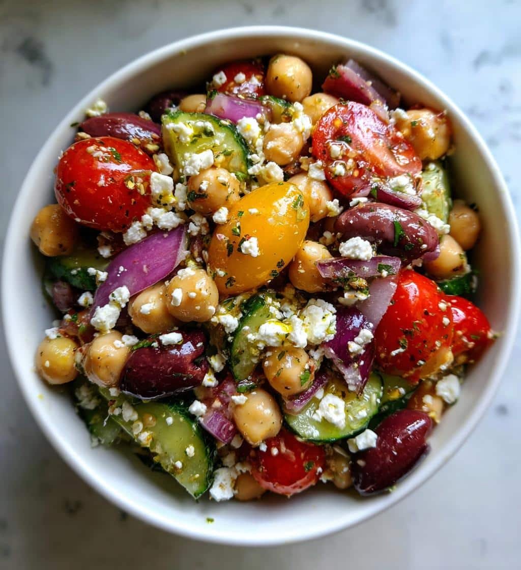 vibrant mediterranean bean salad with feta - detail 1